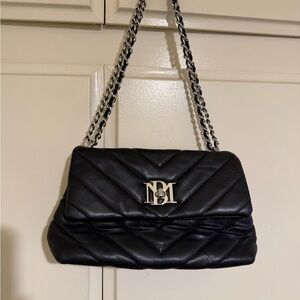 BADGLEY MISCHKA Stylish Black Quilted Shoulder Bag with adjustable Chain Strap